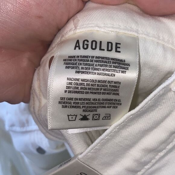 Agolde White Nico High Rise Slim Fit Jeans Contemporary Casual Coastal - Picture 10 of 15